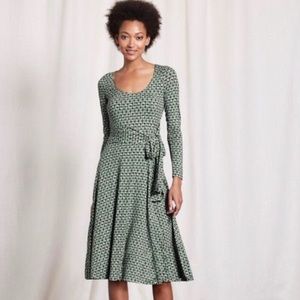Boden Green Print Sylvia Wrap Dress Size 12
